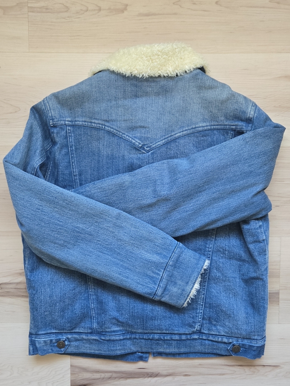 Sundance Sherpa-Lined Denim Trucker Jacket, Size Small - Picture 5 of 6